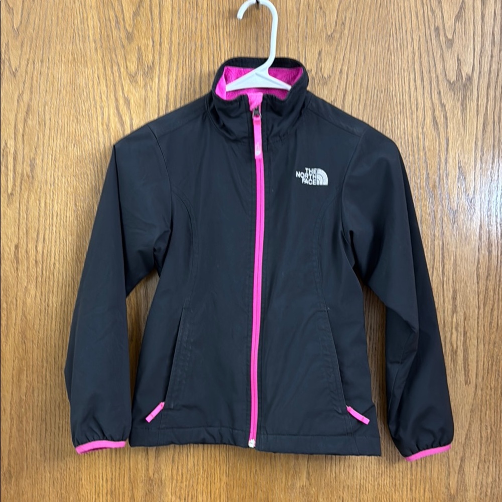 The North Face Black and Pink Jacket with Vibrant Accents